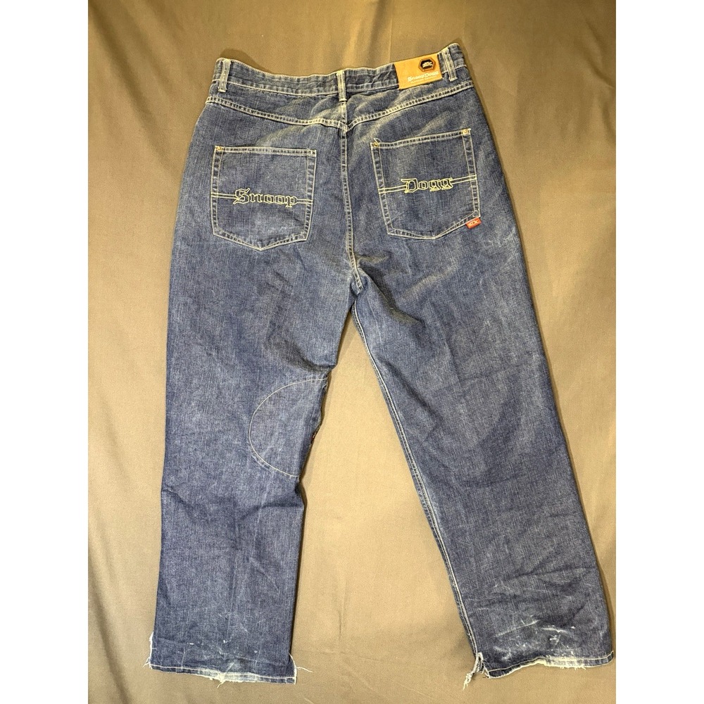 Snoop Dogg Jeans Mens 38x31 - Blue Y2K Baggy Hip Hop Embroidered Denim Pants